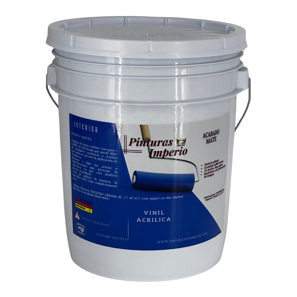 Pintura 3 Años Acabado Mate para Interiores Blanca 19 Lts